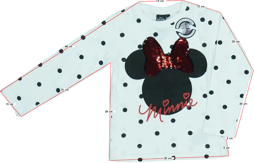 Fehér Disney Hosszú ujjú felső EU 122 / UK 7 év / US 7 év/M