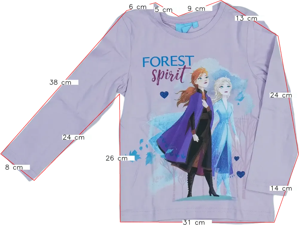 Lila Disney Hosszú ujjú felső EU 110 / UK 5 év / US 5 év/XS