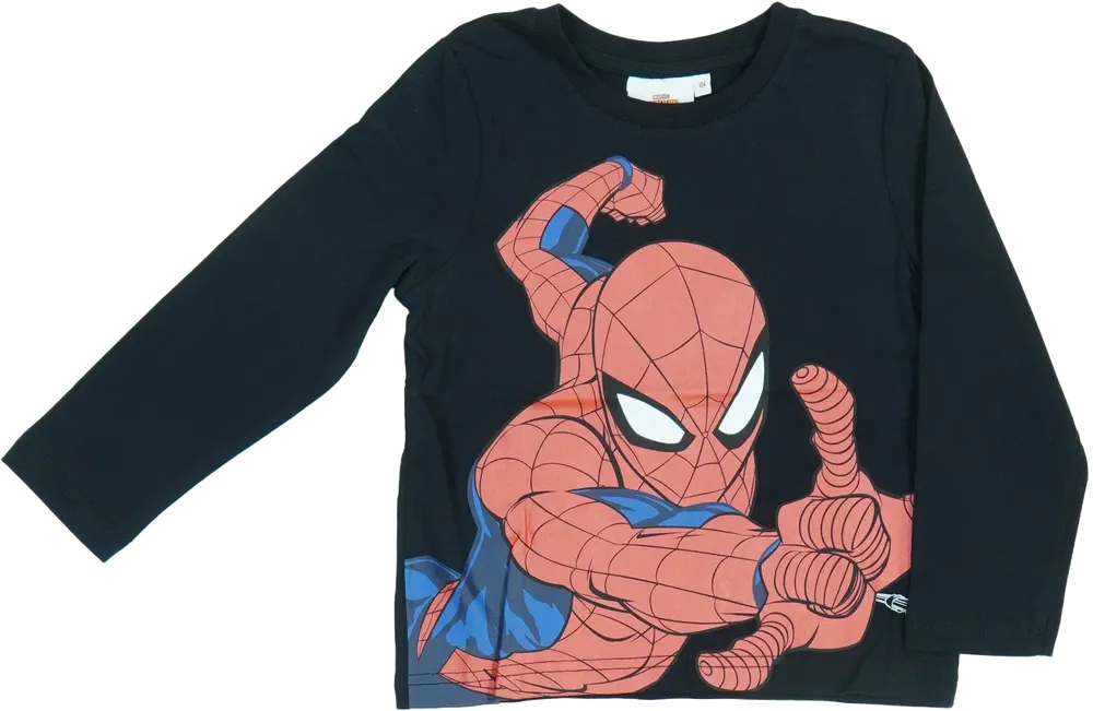 Fekete Marvel Hosszú ujjú felső EU 104 / UK 4 év / US 4T/XS