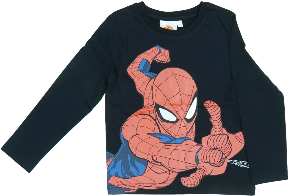 Fekete Marvel Hosszú ujjú felső EU 110 / UK 5 év / US 5 év/XS