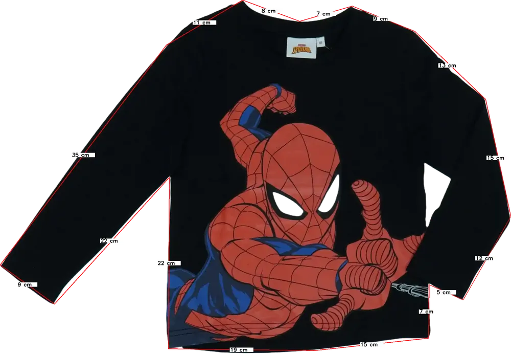 Fekete Marvel Hosszú ujjú felső EU 98 / UK 3 év / US 3T