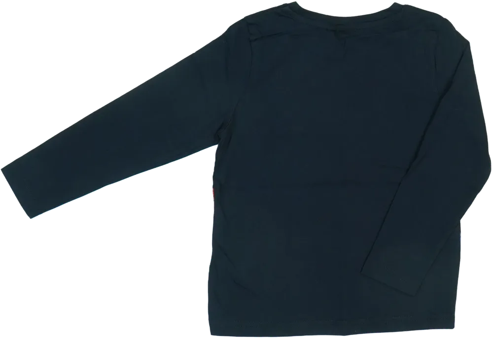 Fekete Marvel Hosszú ujjú felső EU 122 / UK 7 év / US 7 év/M