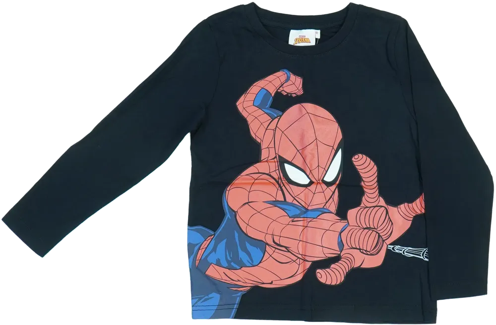 Fekete Marvel Hosszú ujjú felső EU 122 / UK 7 év / US 7 év/M