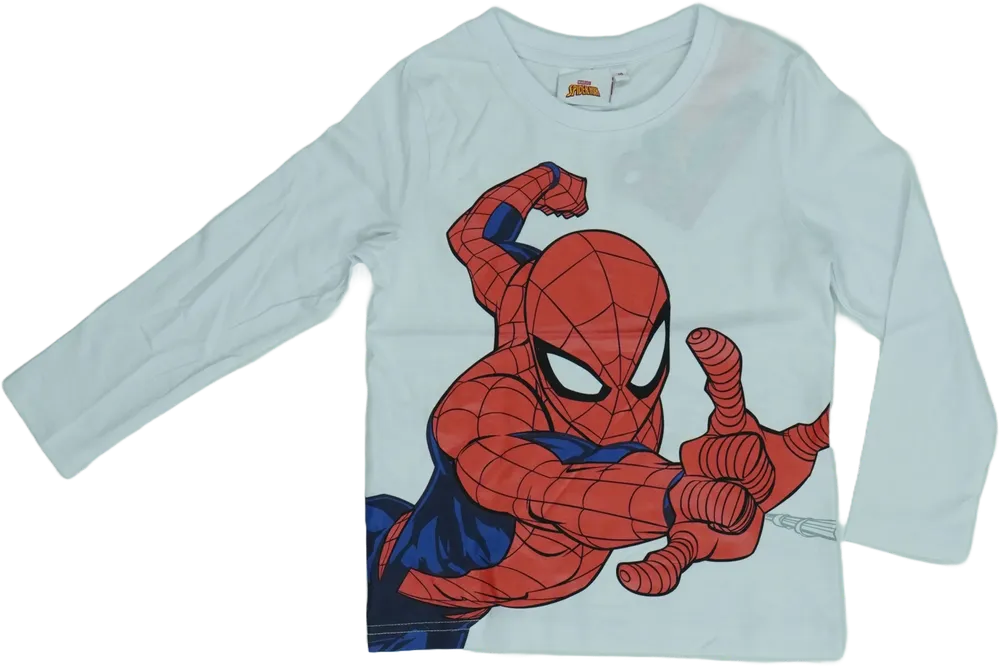 Fehér Spiderman Hosszú ujjú felső EU 110 / UK 5 év / US 5 év/XS