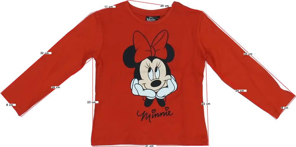 Piros Disney Hosszú ujjú felső EU 98 / UK 3 év / US 3T
