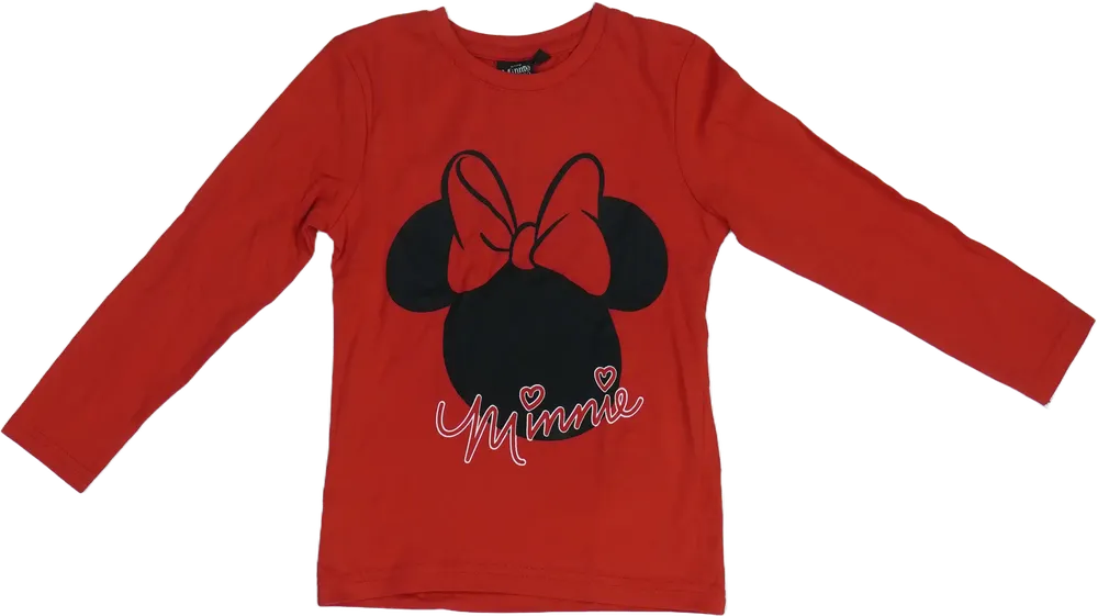 Piros Disney Hosszú ujjú felső EU 110 / UK 5 év / US 5 év/XS