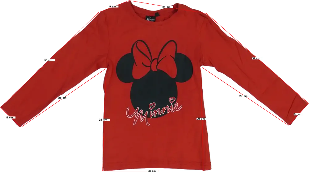 Piros Disney Hosszú ujjú felső EU 116 / UK 6 év / US 6 év/S