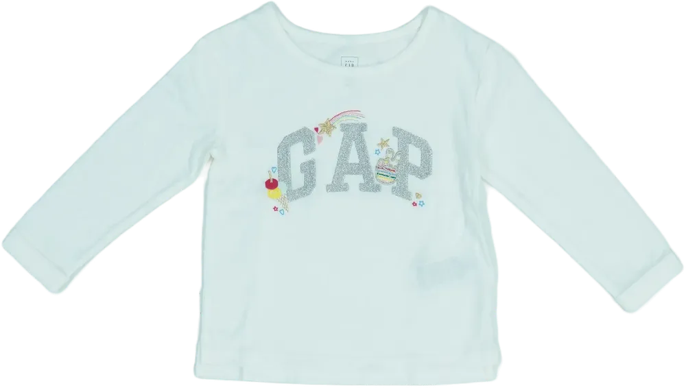 Fehér GAP Hosszú ujjú felső EU 92 / UK 2 év / US 2T