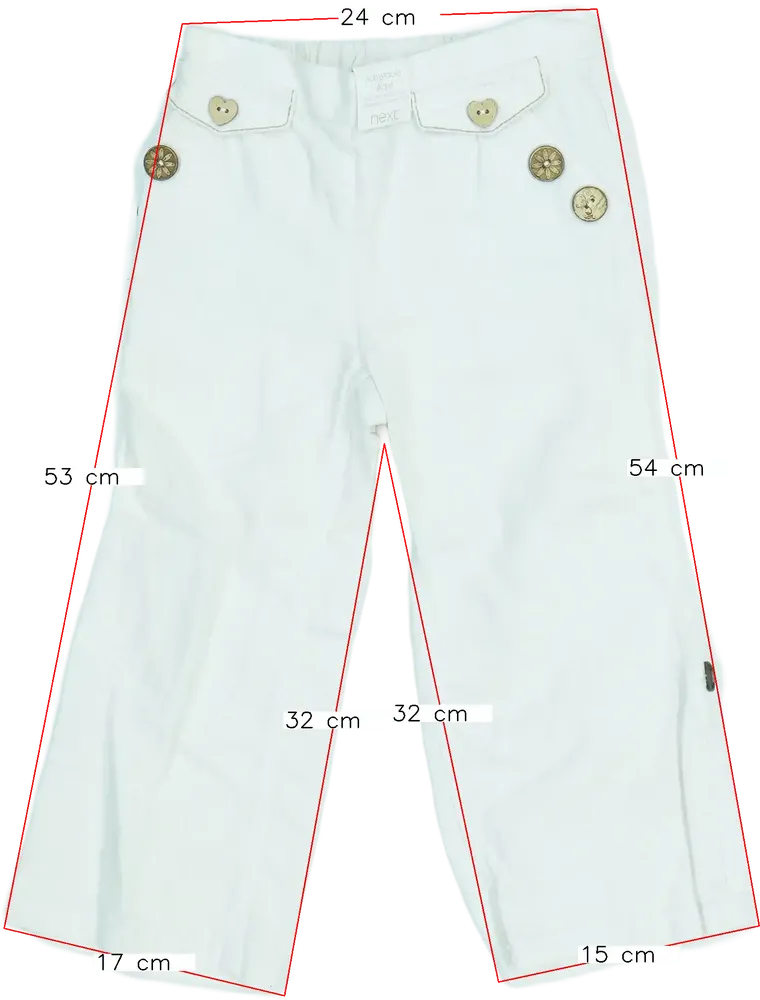 Fehér Next Hosszúnadrág EU 98 / UK 3 év / US 3T