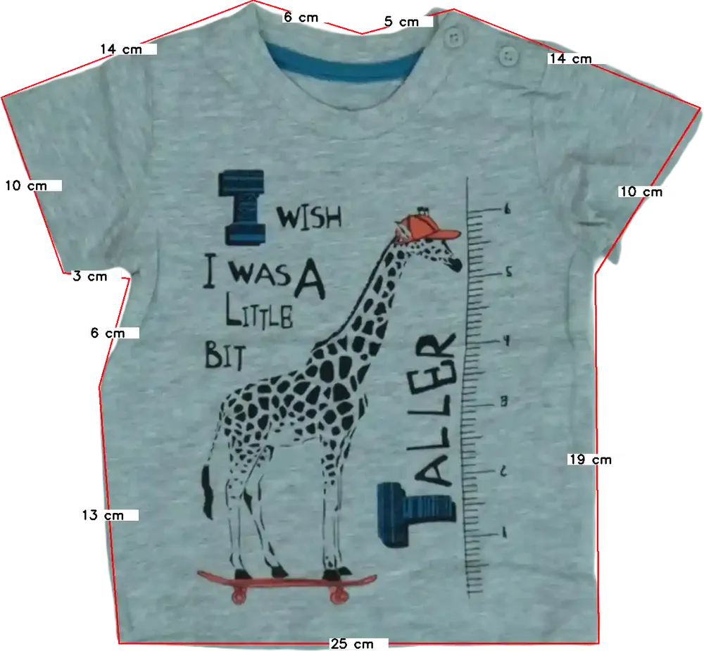 Szürke Matalan Póló EU 68 / UK 3-6 hónap / US 3-6 hónap