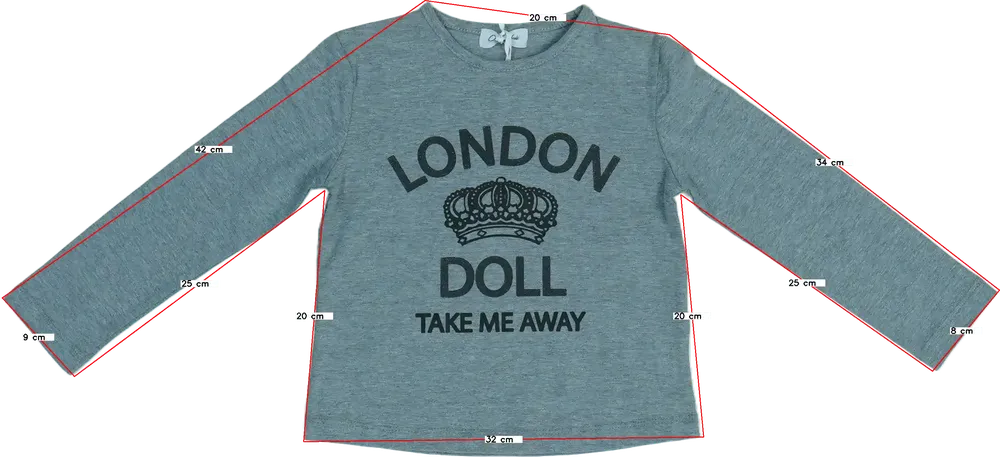 Szürke Overkids Hosszú ujjú felső EU 92 / UK 2 év / US 2T