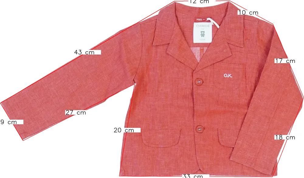 Piros Overkids Blézer és Zakó EU 86 / UK 12-18 hónap / US 18 hónap