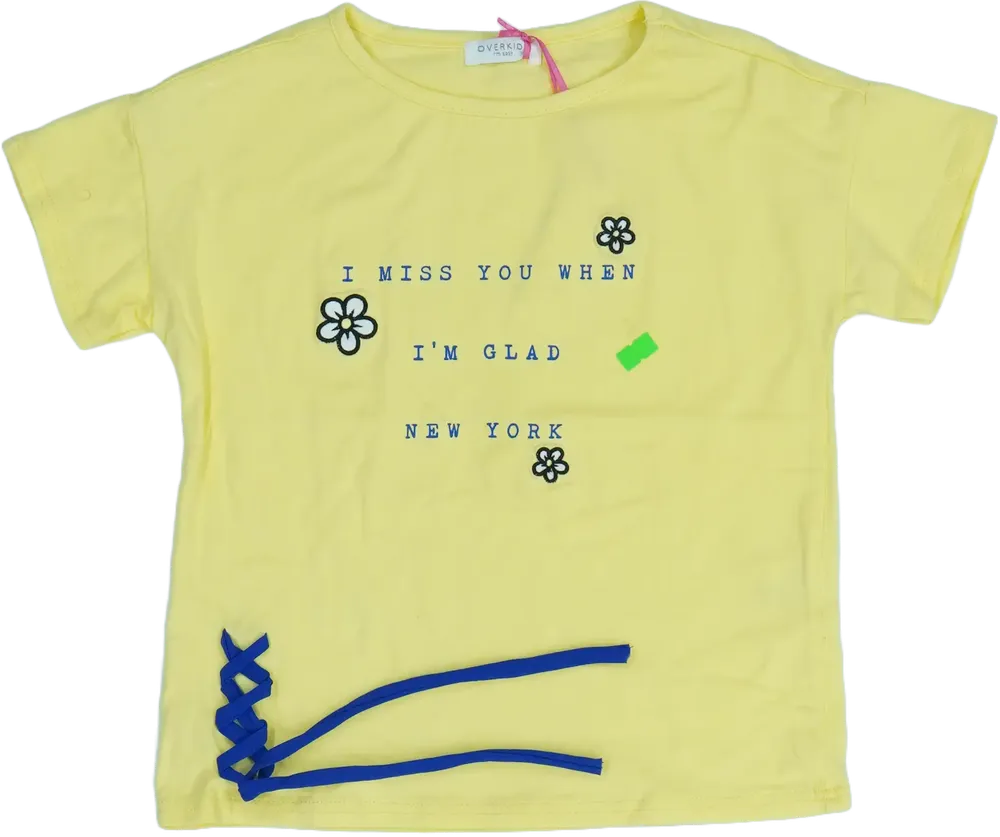 Sárga Overkids Póló EU 122 / UK 7 év / US 7 év/M