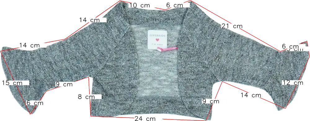 Szürke Overkids Bolero EU 92 / UK 2 év / US 2T