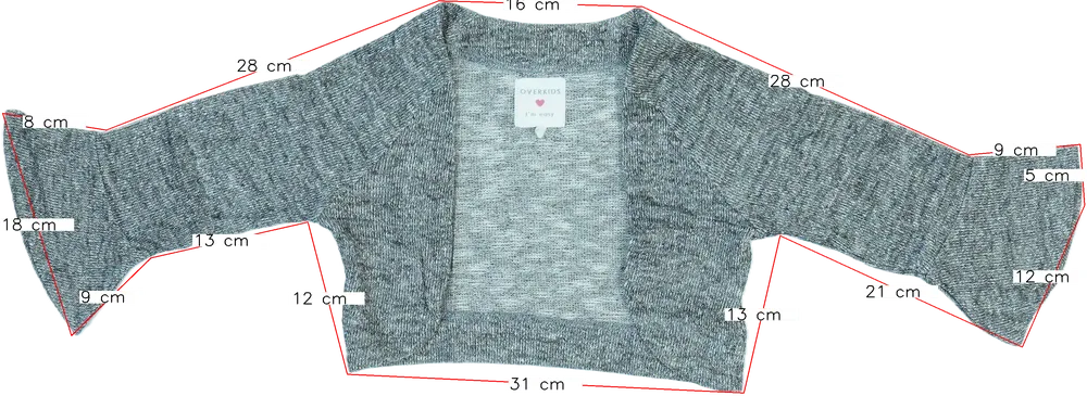 Szürke Overkids Bolero EU 116 / UK 6 év / US 6 év/S