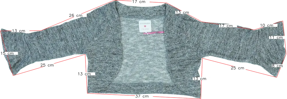 Szürke Overkids Bolero EU 122 / UK 7 év / US 7 év/M
