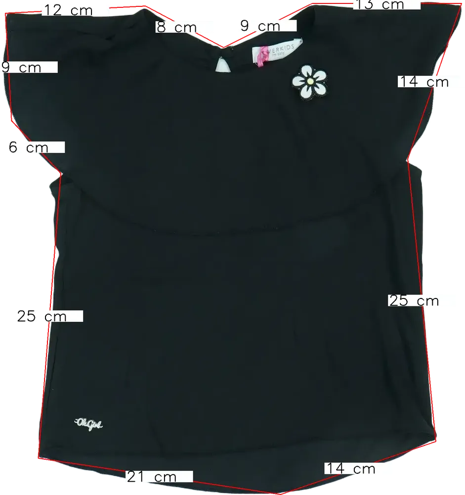 Fekete Overkids Blúz EU 110 / UK 5 év / US 5 év/XS