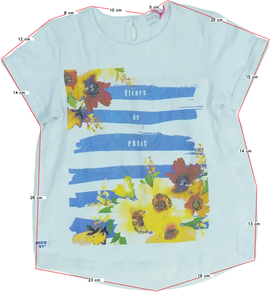 Fehér Overkids Póló EU 134 / UK 9 év / US 9 év/L