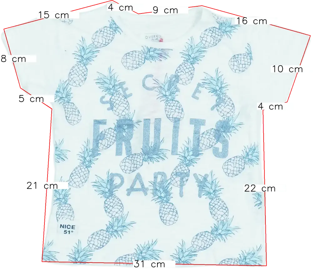 Fehér Overkids Póló EU 92 / UK 2 év / US 2T