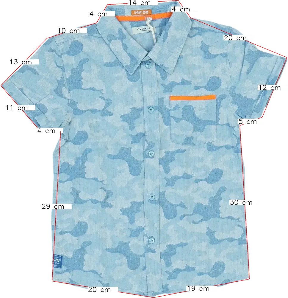 Kék Overkids Ing EU 122 / UK 7 év / US 7 év/M