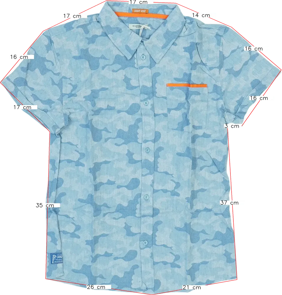 Kék Overkids Ing EU 158 / UK 13 év / US 14 év/XL