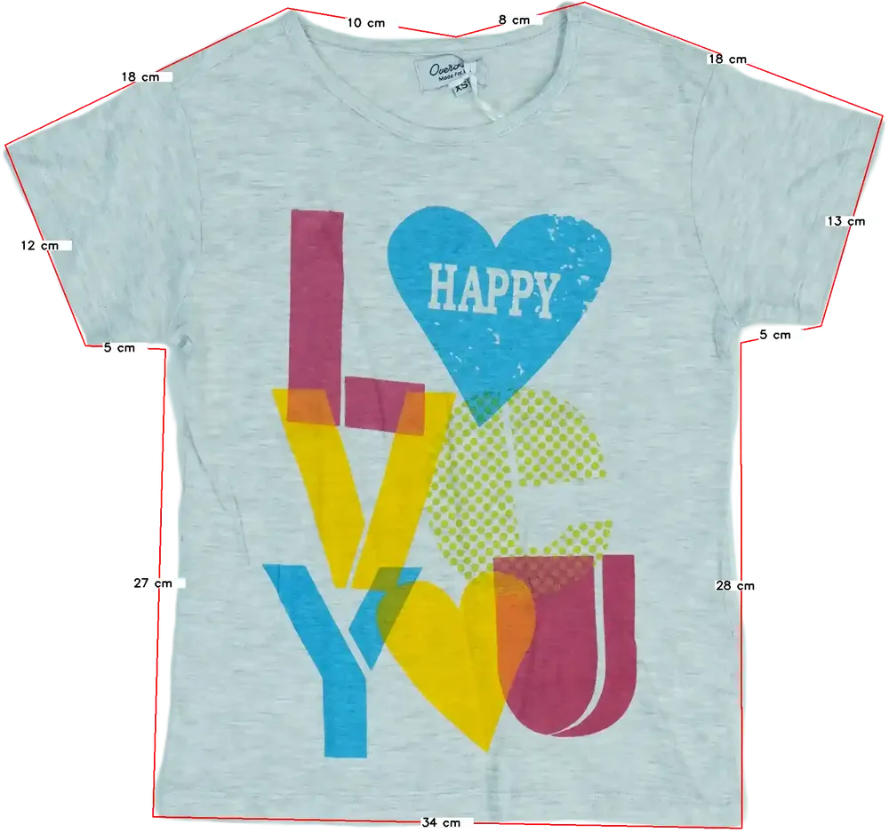 Szürke Overkids Póló EU 110 / UK 5 év / US 5 év/XS