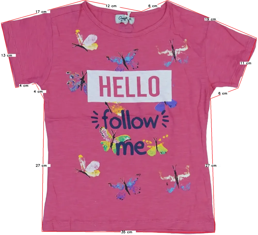 Rózsaszín Overkids Póló EU 116 / UK 6 év / US 6 év/S