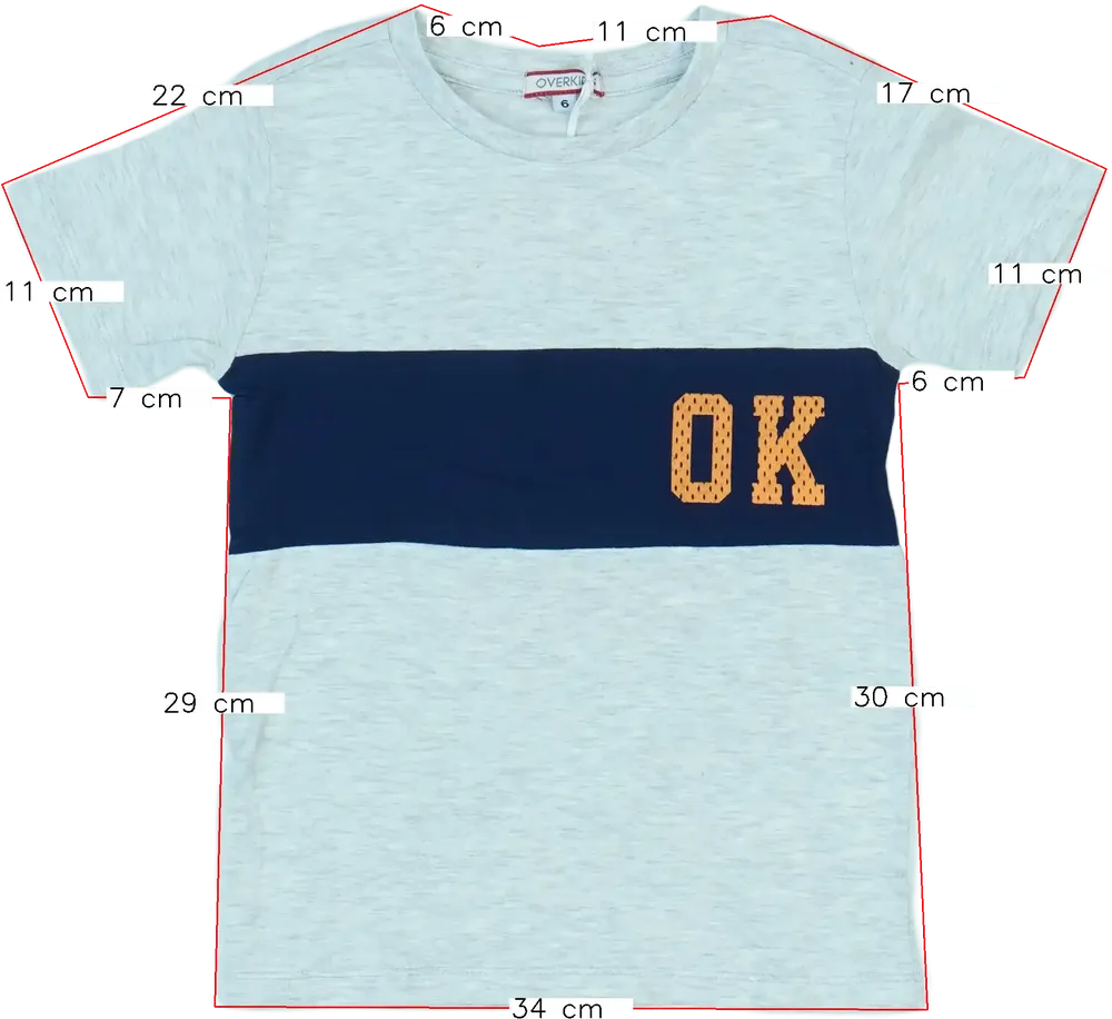 Szürke Overkids Póló EU 116 / UK 6 év / US 6 év/S