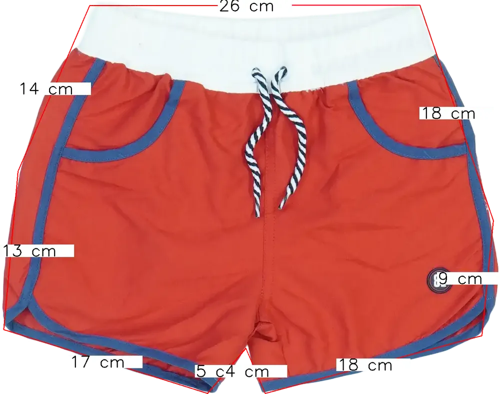 Piros Overkids Fürdőnadrág EU 116 / UK 6 év / US 6 év/S