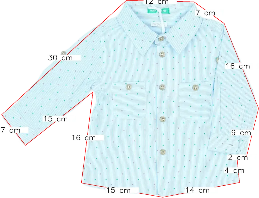 Kék Overkids Ing EU 68 / UK 3-6 hónap / US 3-6 hónap