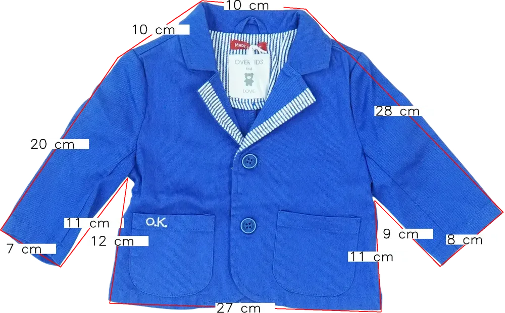 Kék Overkids Blézer és Zakó EU 62 / UK 0-3 hónap / US 0-3 hónap