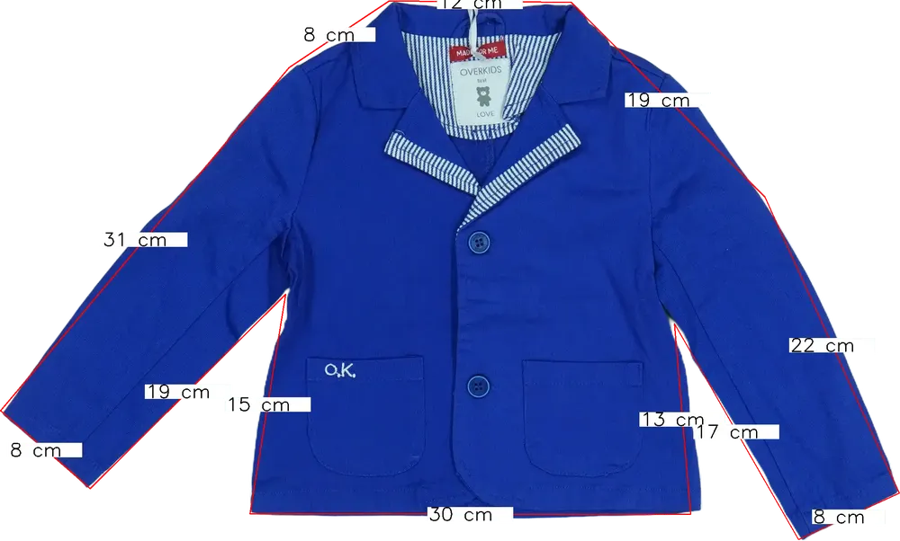 Kék Overkids Dzseki EU 86 / UK 12-18 hónap / US 18 hónap