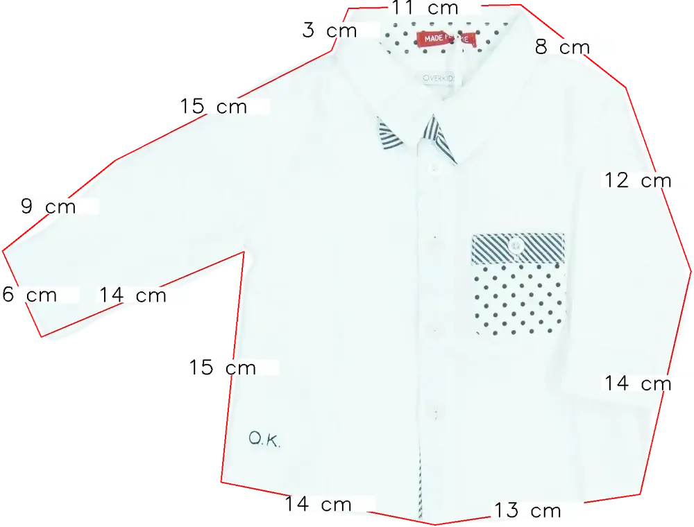 Fehér Overkids Ing EU 62 / UK 0-3 hónap / US 0-3 hónap