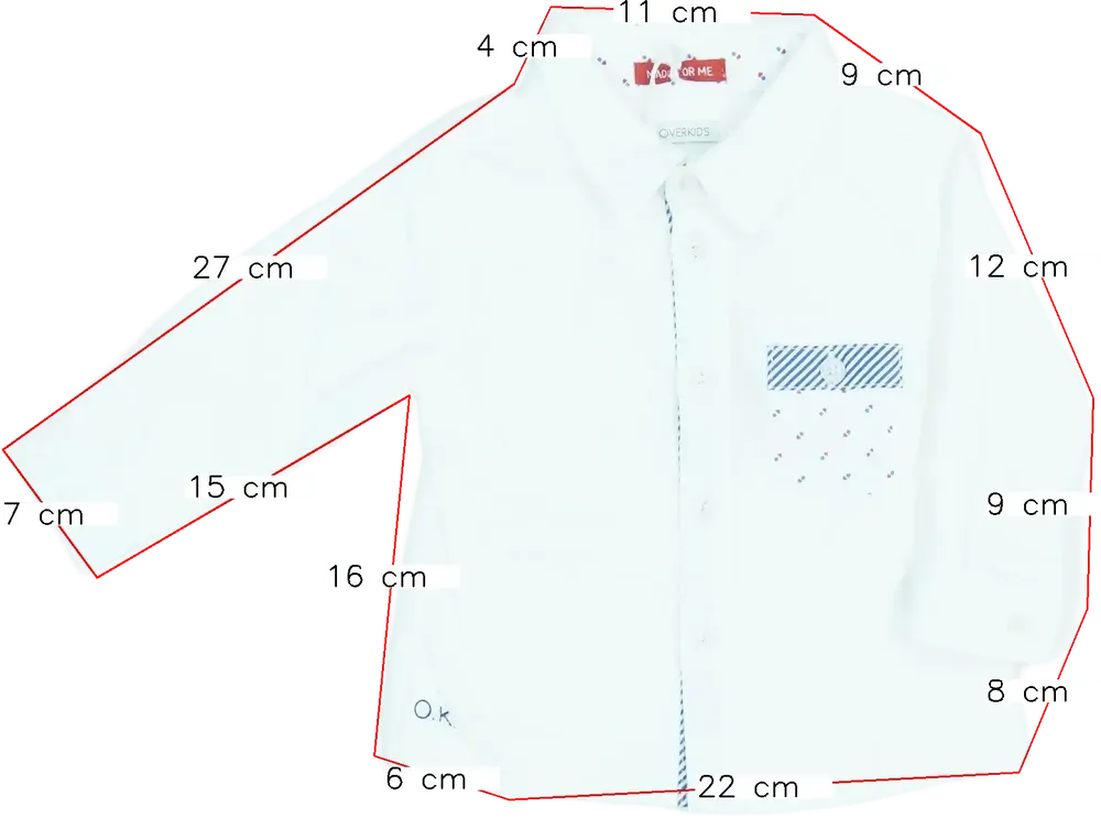 Fehér Overkids Ing EU 68 / UK 3-6 hónap / US 3-6 hónap