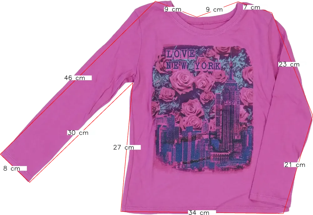 Pink Children's Place Long sleeve top EU 116 / UK 6 years / US 6 years/S