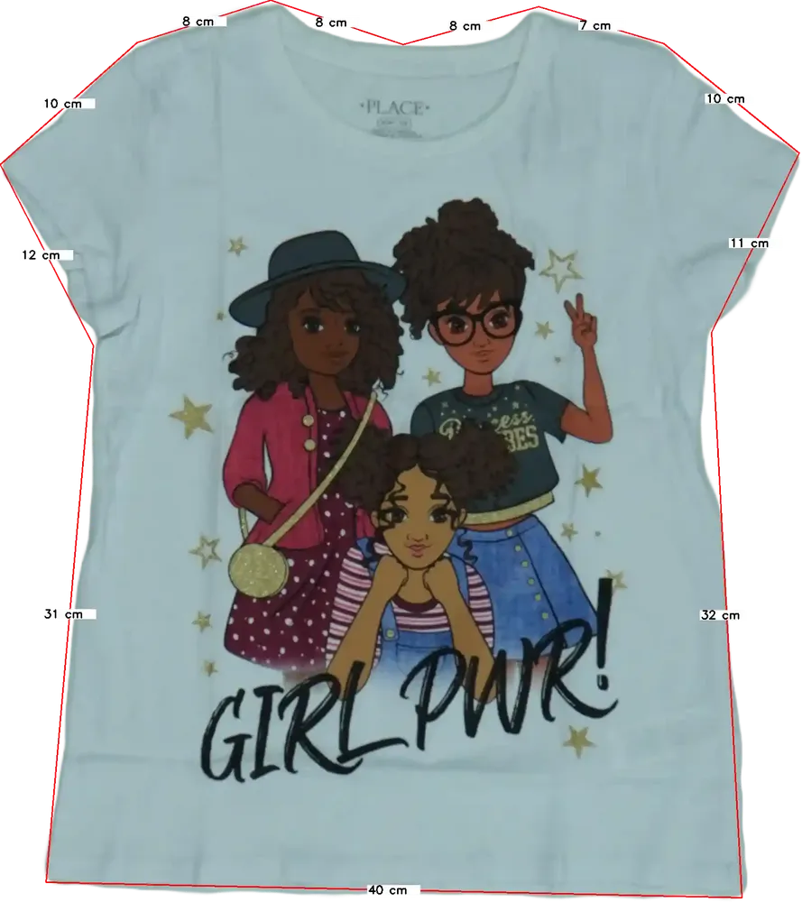 Fehér Children's Place Póló EU 128 / UK 8 év / US 8 év/M