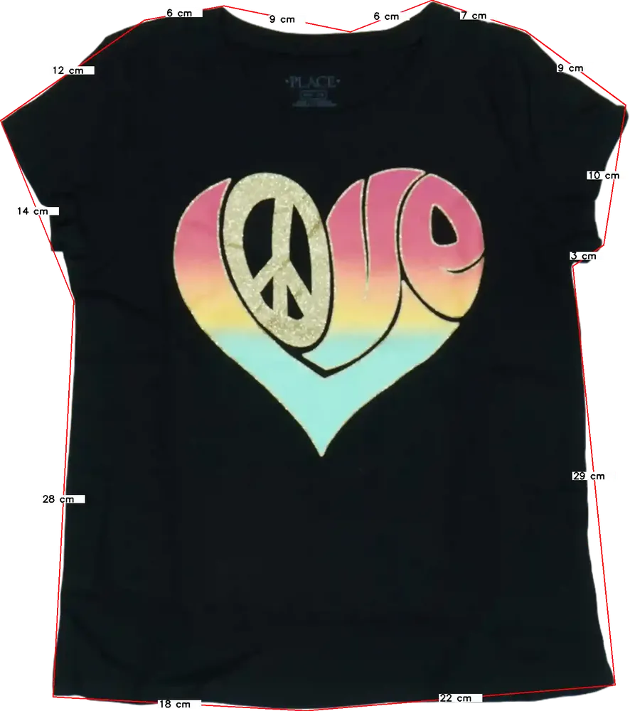 Fekete Children's Place Póló EU 128 / UK 8 év / US 8 év/M