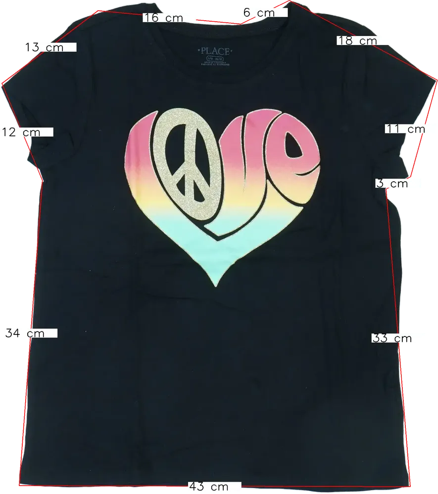 Fekete Children's Place Póló EU 152 / UK 12 év / US 12 év/L