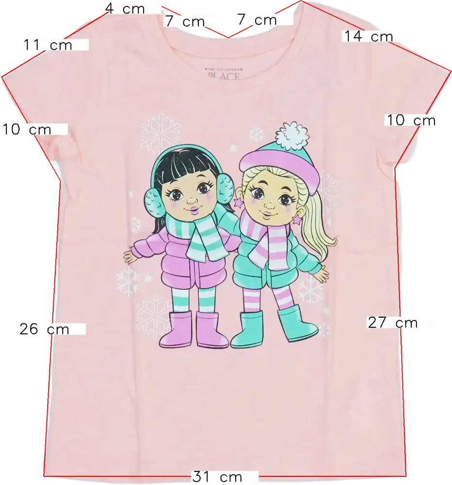 Rózsaszín Children's Place Póló EU 104 / UK 4 év / US 4T/XS
