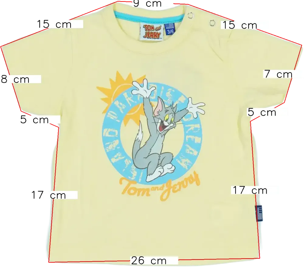 Sárga Warner Bros Póló EU 68 / UK 3-6 hónap / US 3-6 hónap