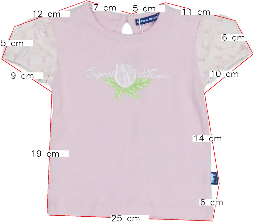 Rózsaszín Original Marines Póló EU 74 / UK 6-9 hónap / US 6-9 hónap
