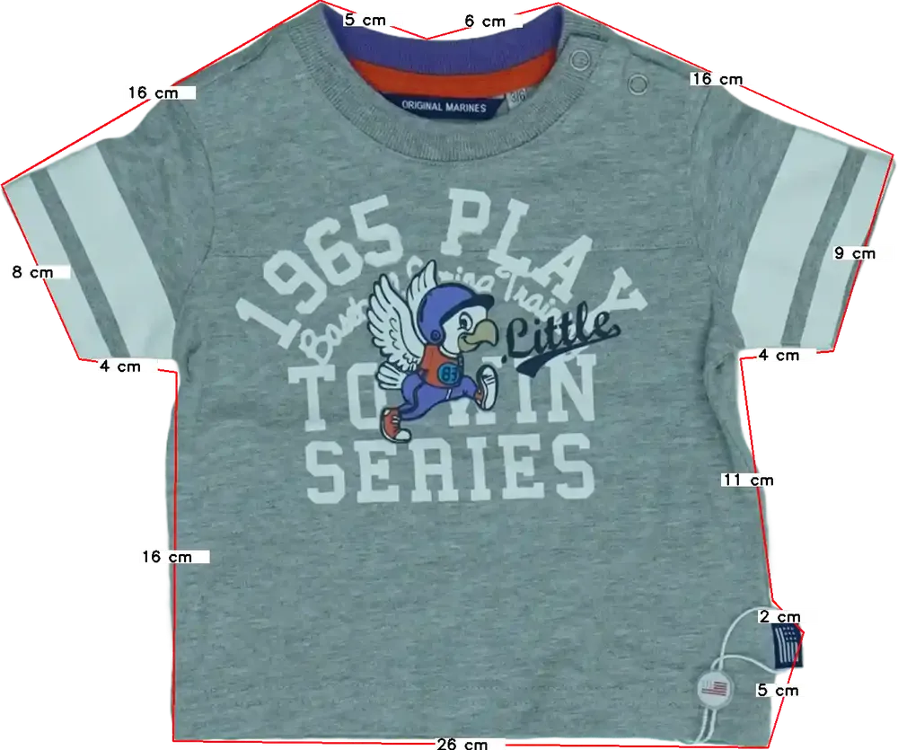 Szürke Original Marines Póló EU 68 / UK 3-6 hónap / US 3-6 hónap