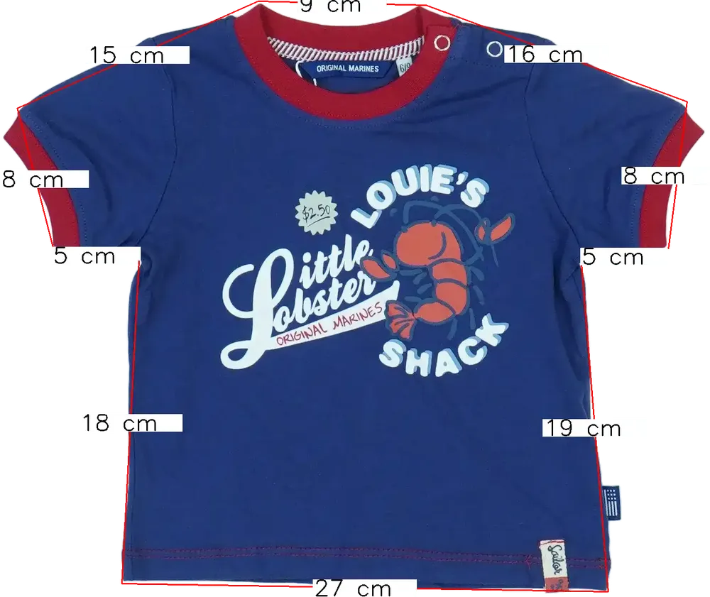 Kék Original Marines Póló EU 74 / UK 6-9 hónap / US 6-9 hónap