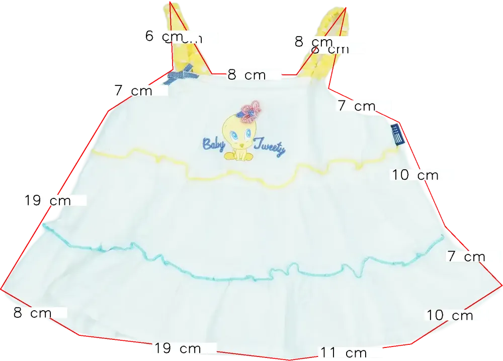 Fehér Looney Tunes Tunika EU 74 / UK 6-9 hónap / US 6-9 hónap