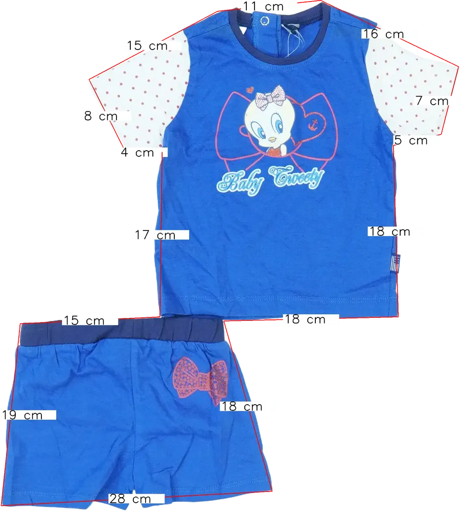Blue Looney Tunes 2-piece set - Top &amp; Bottom EU 74 / UK 6-9 months / US 6-9 months