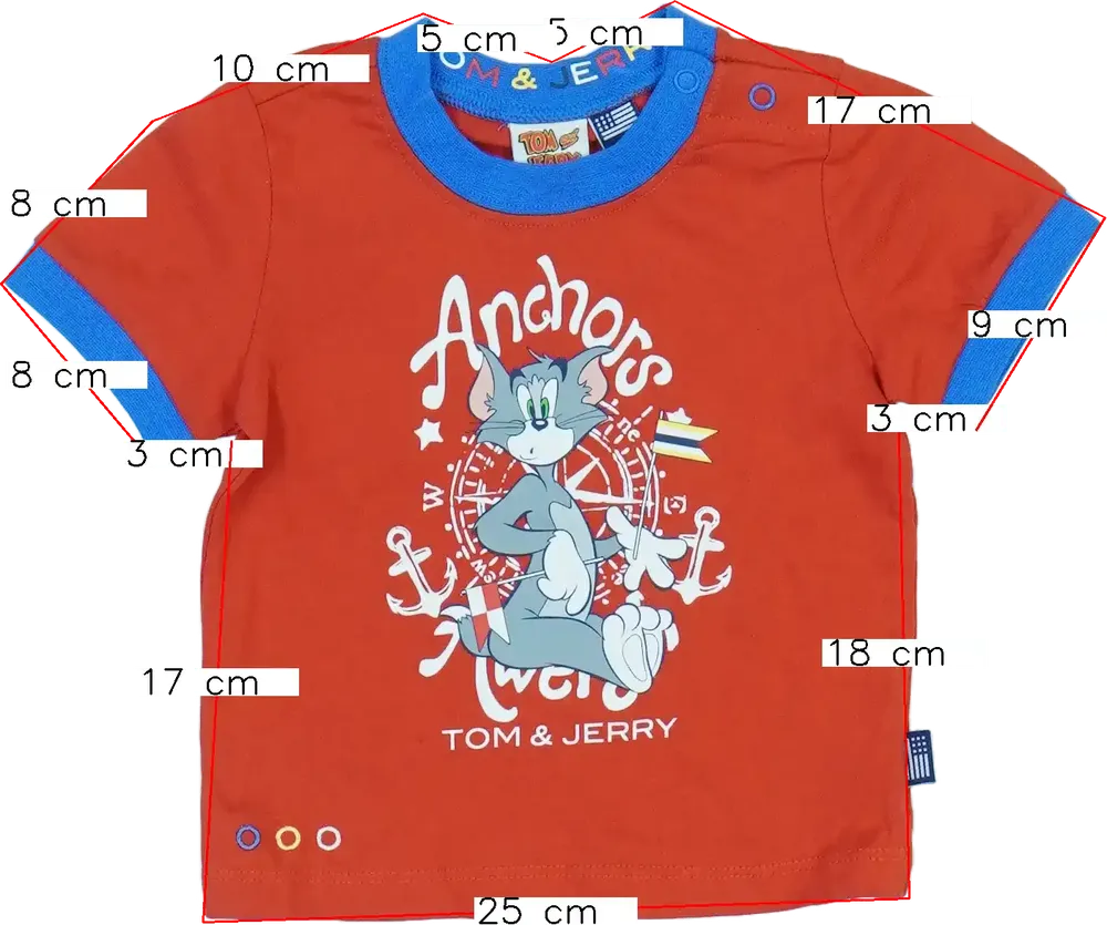 Piros Warner Bros Póló EU 74 / UK 6-9 hónap / US 6-9 hónap