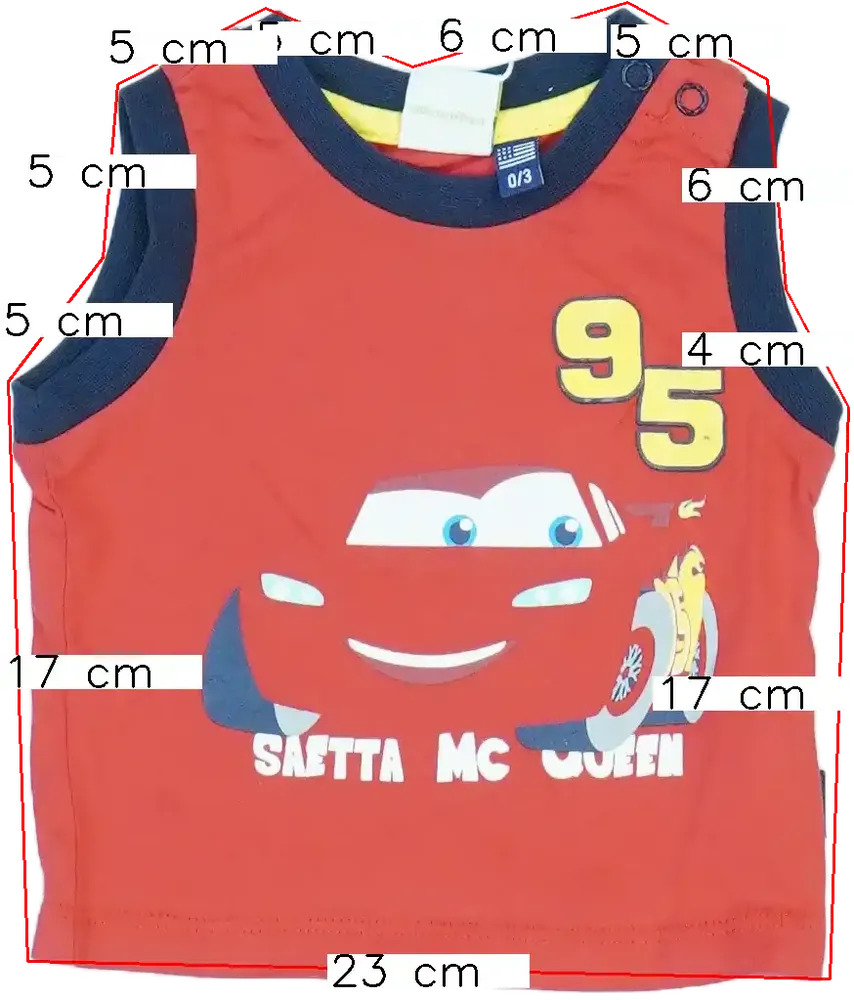 Piros Disney Fiú / Férfi atléta EU 62 / UK 0-3 hónap / US 0-3 hónap