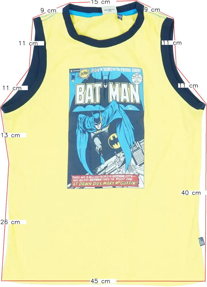 Sárga DC Fiú / Férfi atléta EU 164 / UK 14 év / US 14 év/XL