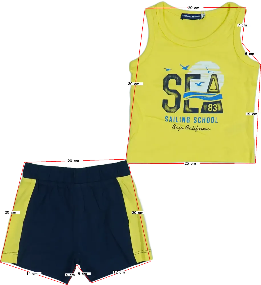 Yellow Original Marines 2-piece set - Top &amp; Bottom EU 68 / UK 3-6 months / US 3-6 months