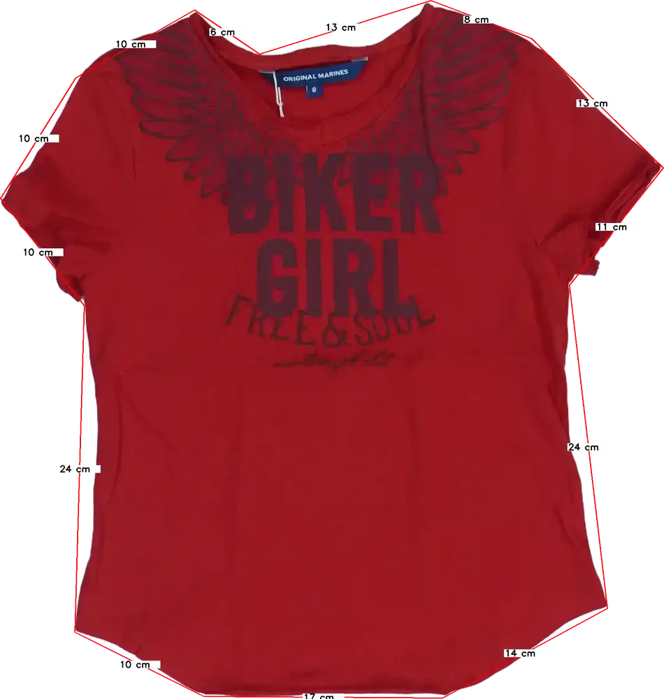 Piros Original Marines Póló EU 128 / UK 8 év / US 8 év/M